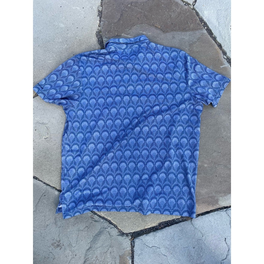 BONOBOS Men Polo Shirt XL Blue GOLF FLATIRON Standard Fit Jacquard Performance - Picture 2 of 12